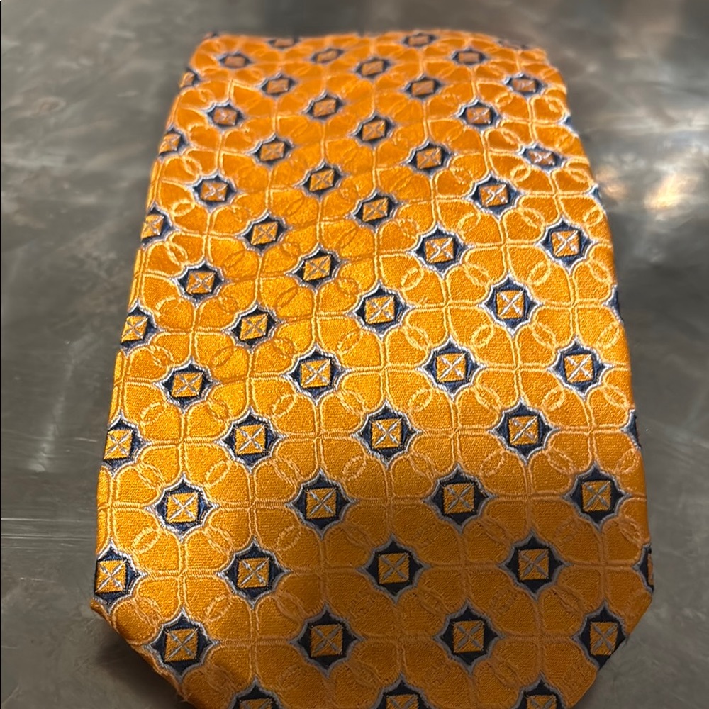 Stafford Orange and Blue Geometric Tie